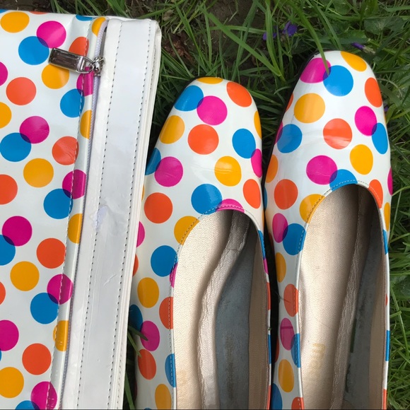 Vintage RARE 60s polka dot shoe and bag set - Picture 3 of 7